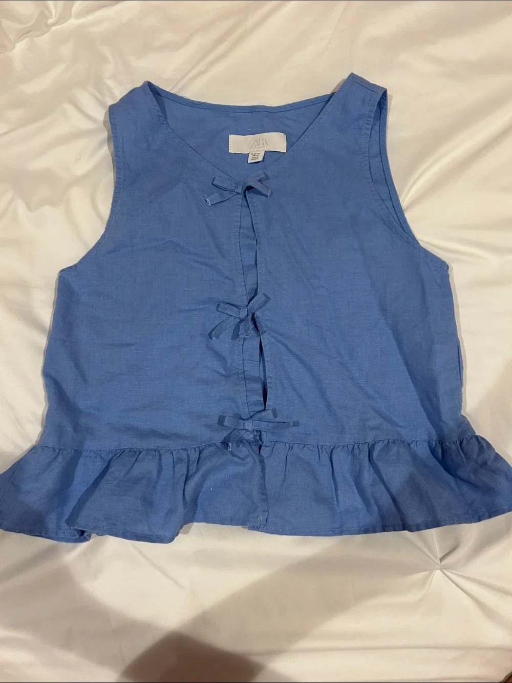 Zara Light Blue Wide-Leg Jumpsuit Set